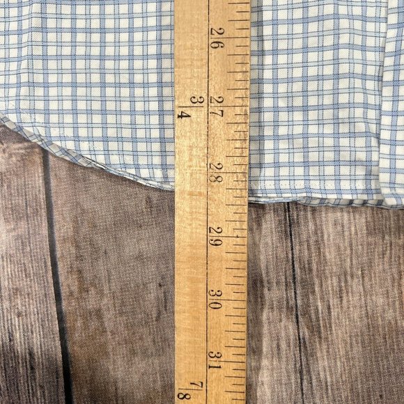 Twillory Plaid Long Sleeve Button Shirt Mens 15.5 - 32 / 33 Tailored Blue White - Picture 7 of 8